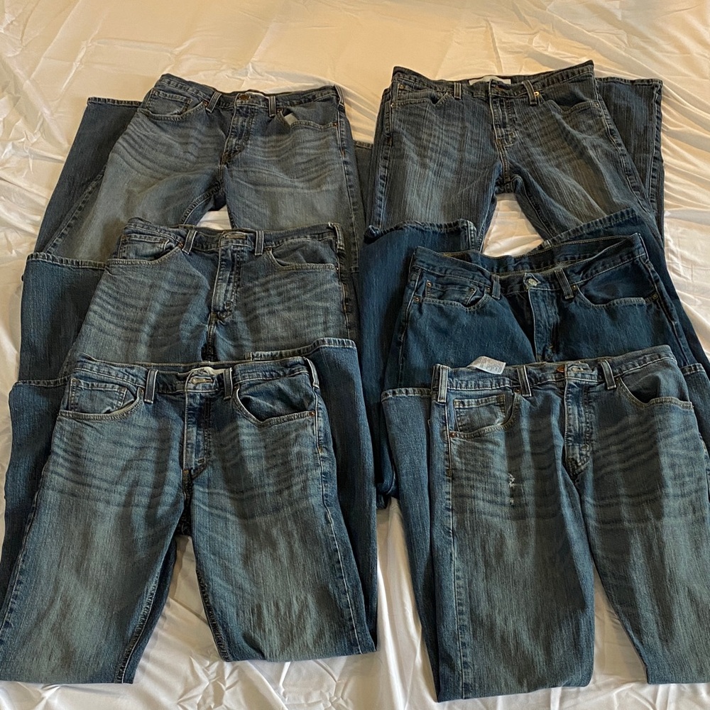 Bundle of 6 Levi's Bootcut Denim Jeans Size 32x34